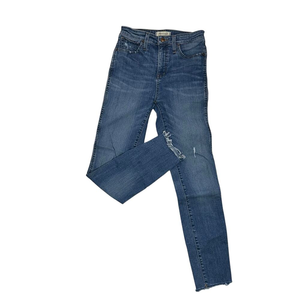 Madewell Curvy High Rise Skinny Jeans Distressed Hem - Picture 5 of 10